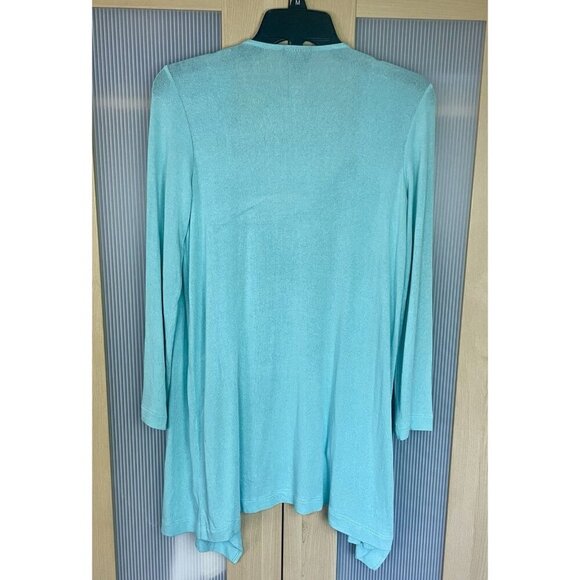J. Jill Women's Sz XS Petite Teal Linen Blend Open Duster Cardigan Sweater Top - Picture 4 of 5